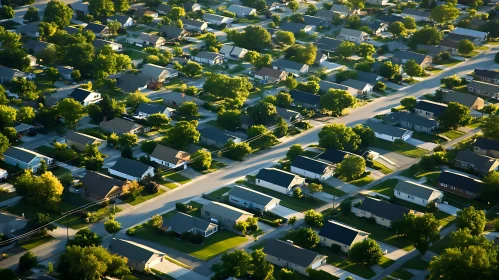 Aerial Shot of a Residential Suburb