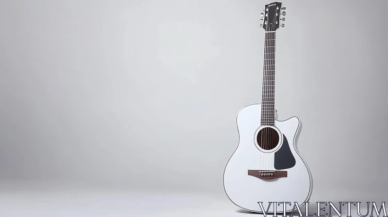 Modern White Acoustic Guitar AI Image