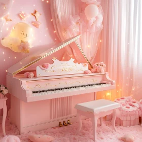 Luxurious Pink Room with Grand Piano