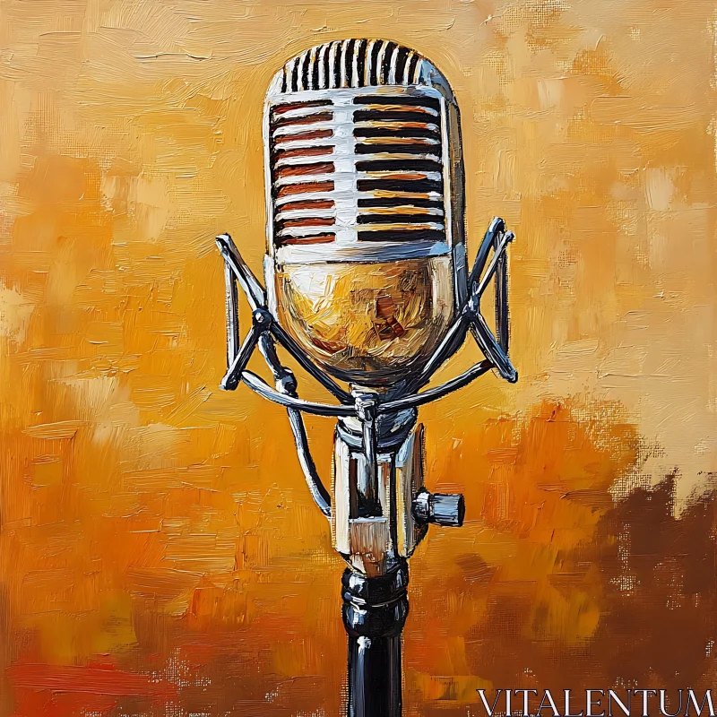 Retro Microphone Artwork AI Image