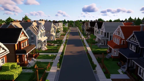 Peaceful Suburban Street with Blocky Homes