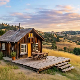 Rustic Cabin with Deck in Peaceful Countryside