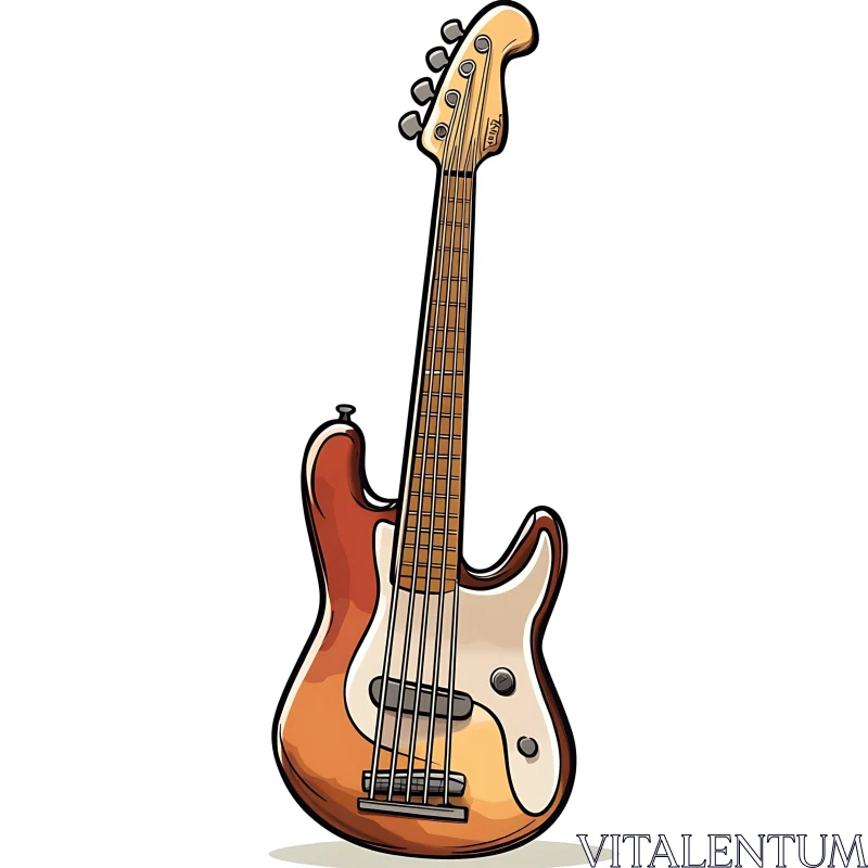 Electric Bass Guitar Art AI Image