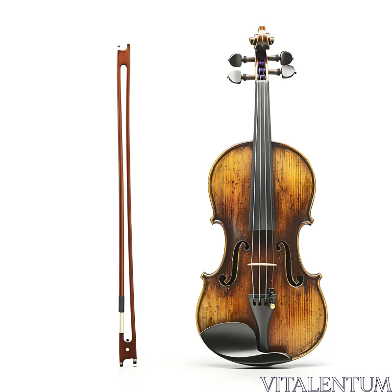 Classical Violin with Bow AI Image