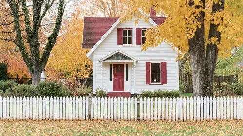 Cozy Autumn Scene of a House