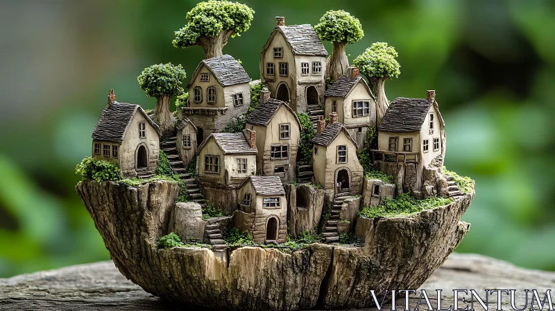 Fairy Tale Village in Miniature AI Image