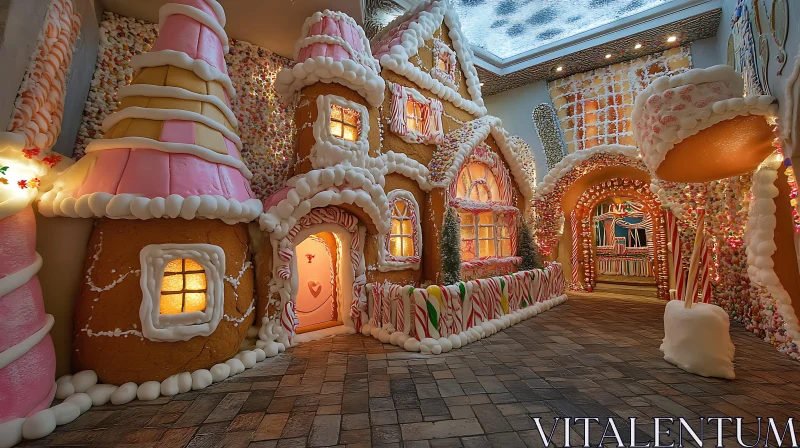 Candyland-Inspired Gingerbread House AI Image