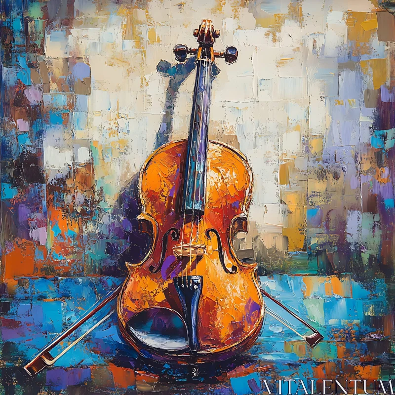 Colorful Violin Artwork AI Image