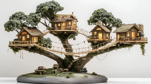 Cozy Treehouse Village Miniature