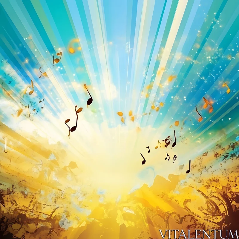 Musical Sunrise Abstract Art AI Image