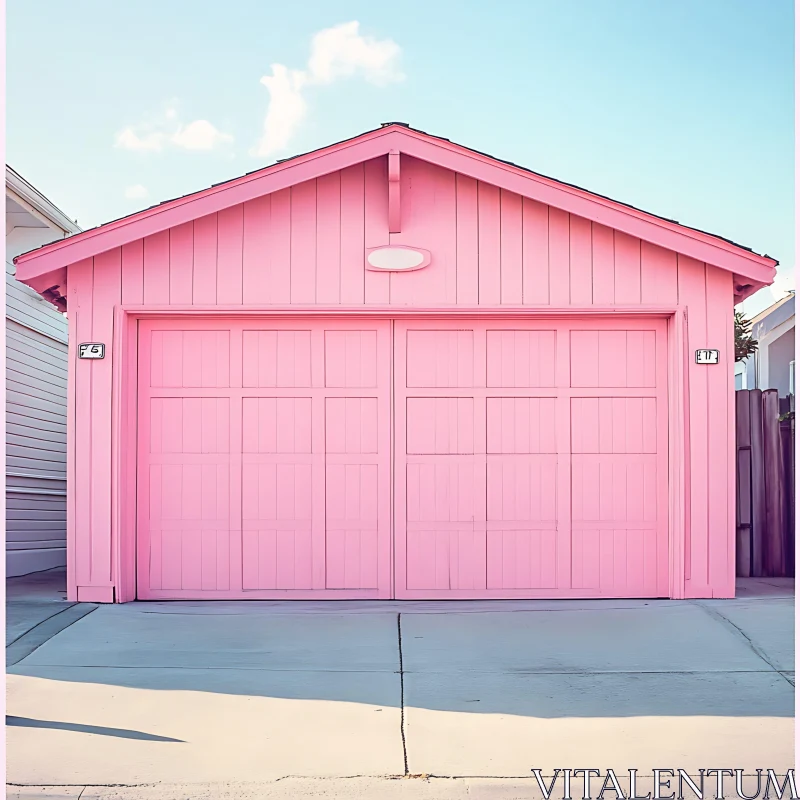 Pink Garage with Double Doors AI Image