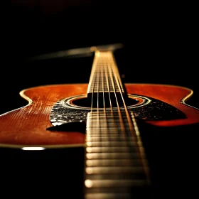 Detailed View of Acoustic Guitar Strings