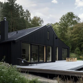 Contemporary Black House in Forest Setting