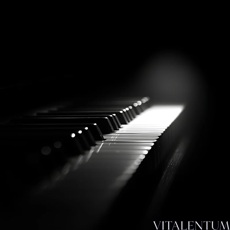 Contrasted Piano Keys in Soft Light