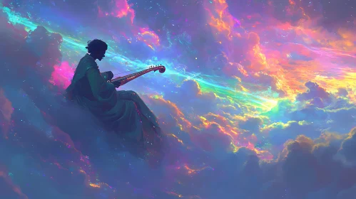 Dreamlike Sitar Melody in Cloudscape