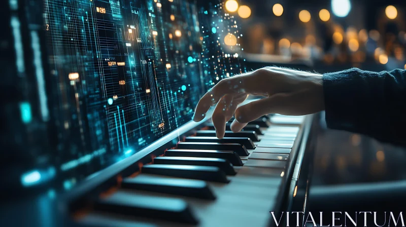 Tech-Enhanced Piano Performance AI Image