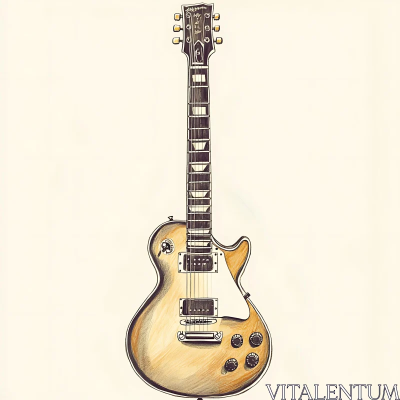 Artistic Illustration of an Electric Guitar AI Image