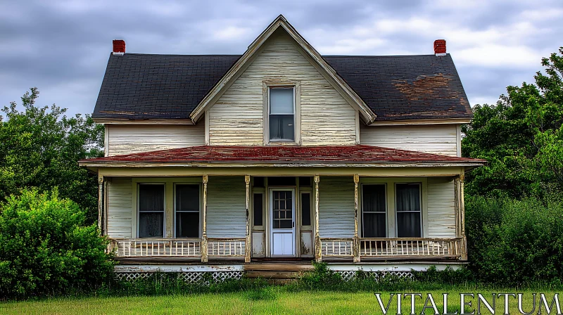 AI ART Aging House in Scenic Rural Setting