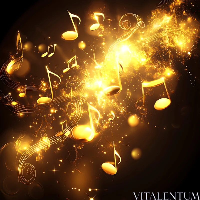 Magical Glow of Musical Notes AI Image