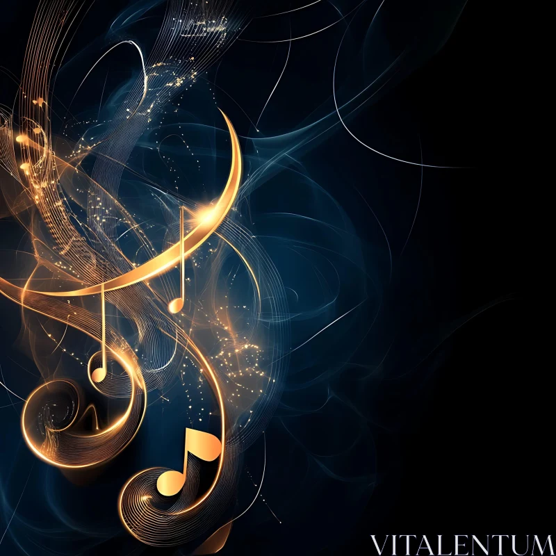 AI ART Glow Music Notes Abstract Art