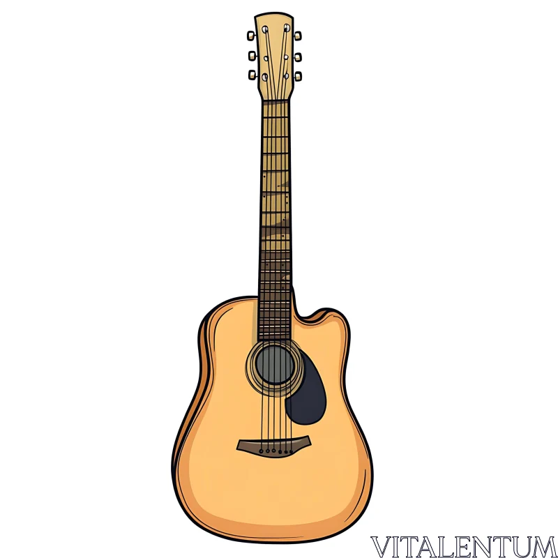 Artistic Depiction of Acoustic Guitar AI Image