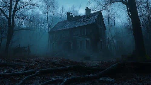 A Mysterious Abandoned House amidst the Dark Forest