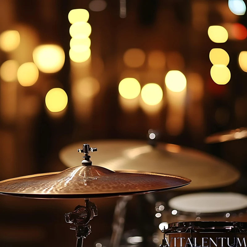 Cymbal and Bokeh Lights AI Image