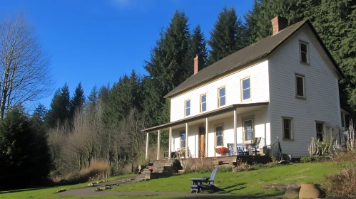 Countryside Retreat: Two-Story White House