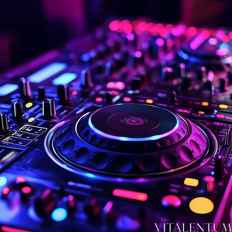 Vividly Lit DJ Sound Mixer AI Image