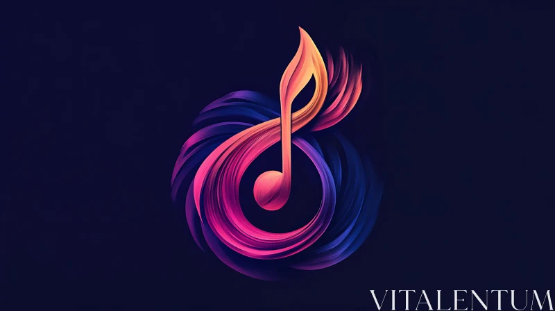 Colorful Abstract Musical Note Art AI Image