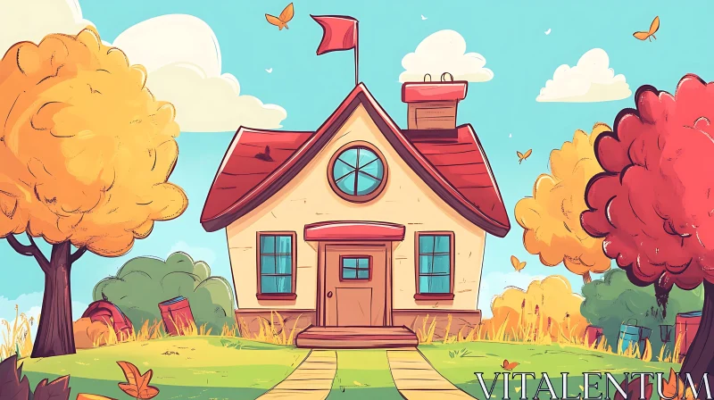 AI ART Charming Countryside House in Fall