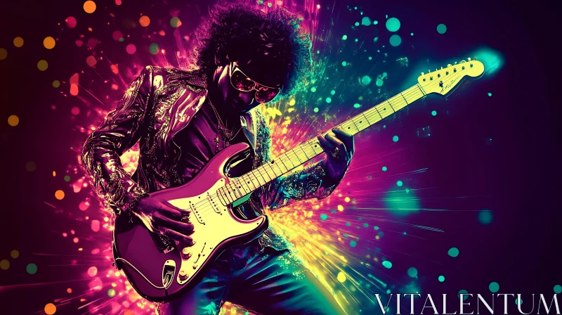 AI ART Psychedelic Guitar Performance