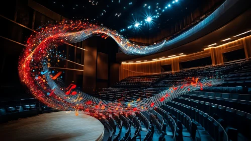 Concert Hall with Vibrant Light Display