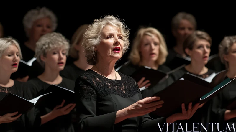 Expressive Women’s Choir Singing AI Image