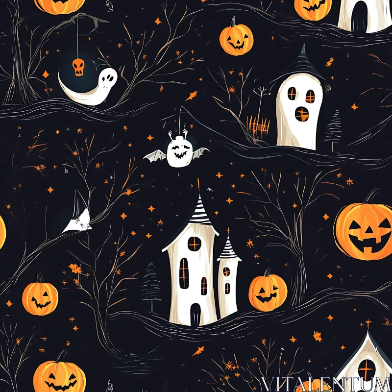 AI ART Spooky Halloween Decorations and Haunted Houses