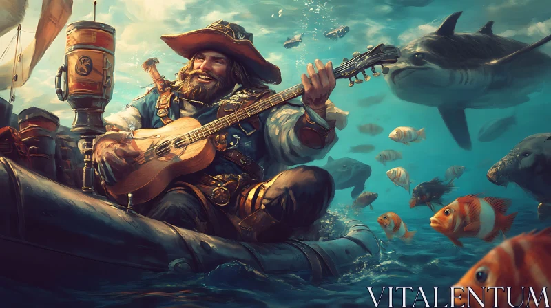 AI ART Underwater Pirate Music Adventure with Sea Creatures