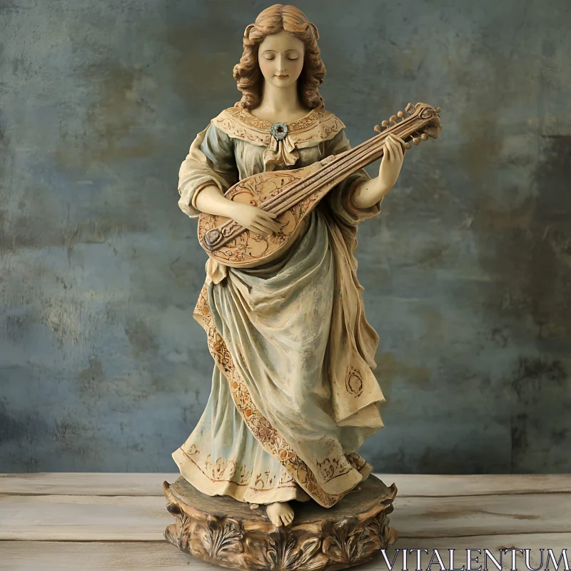 AI ART Classical Female Musician Statue