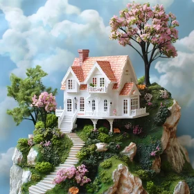 Idyllic Miniature Home Amidst Blooming Landscape