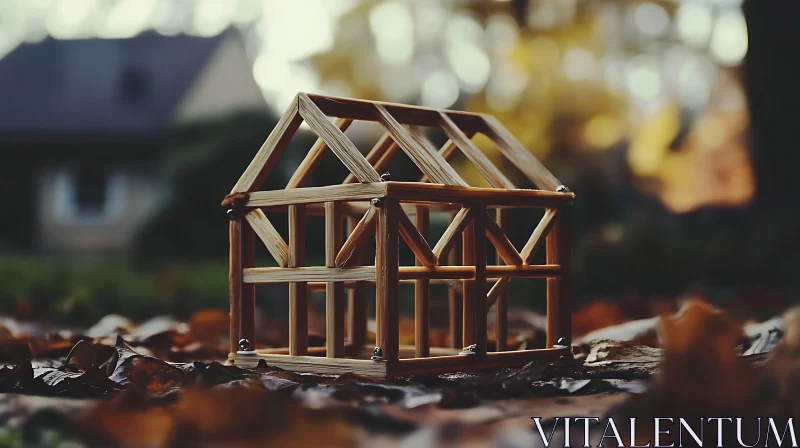 Autumn Forest Miniature House AI Image