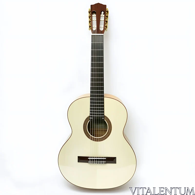 Polished Classical Acoustic Guitar with Six Strings AI Image