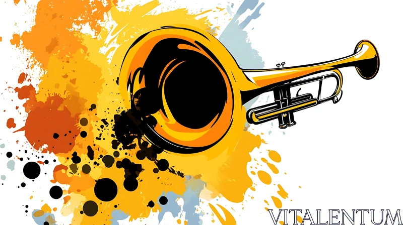 Vibrant Colorful Trumpet Abstract Artwork