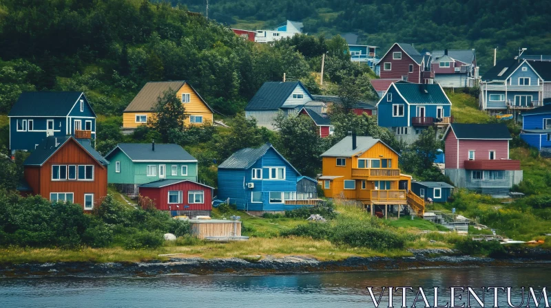 Vibrant Houses on a Coastal Hillside
