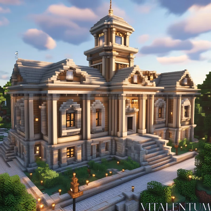 Grand Minecraft Building Design AI Image