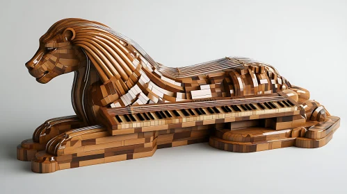 Lion-Inspired Artistic Piano