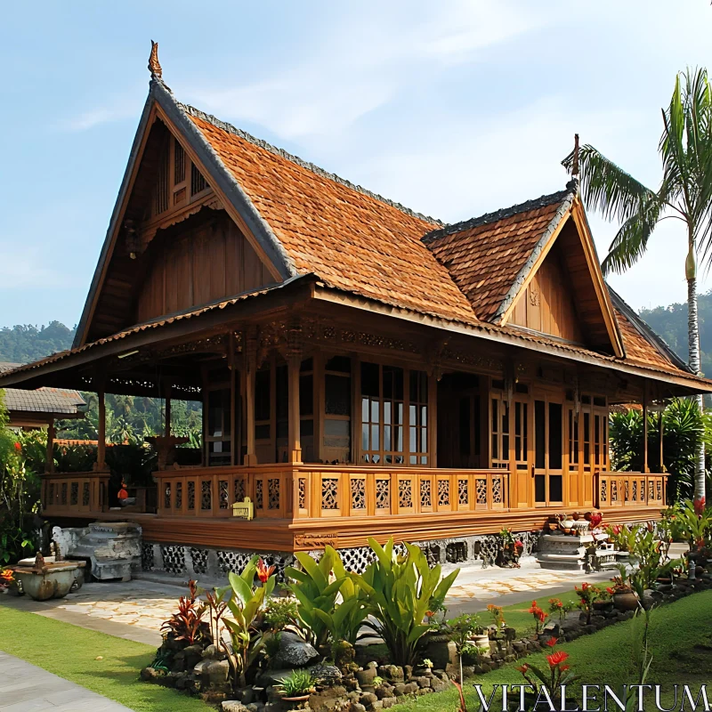 Exotic Wooden House with Beautiful Garden