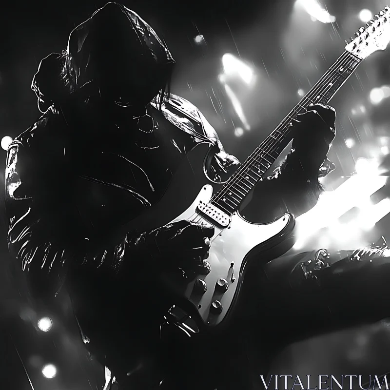 Hooded Guitarist Rock Performance