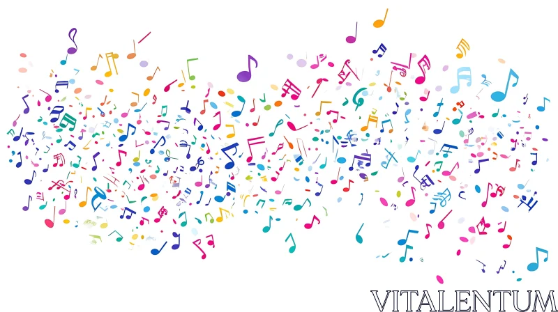 AI ART Vibrant Music Notes Art Composition
