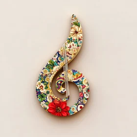 Floral Musical Symbol Art