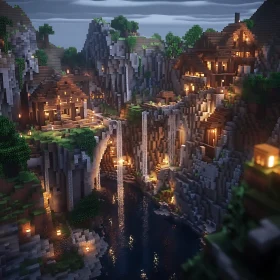 Charming Minecraft Village at Dusk