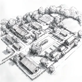 Farm Layout Architectural Drawing